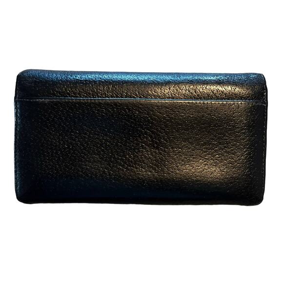 KATE SPADE Black Leather Wallet Hand Purse Multi Comparment Snap Closure Card - Picture 9 of 10